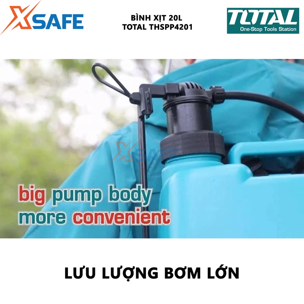 Bình xịt TOTAL THSPP4201 20L cần chữ Y, điều chỉnh vòi phun từ phun mạnh đến phun sương