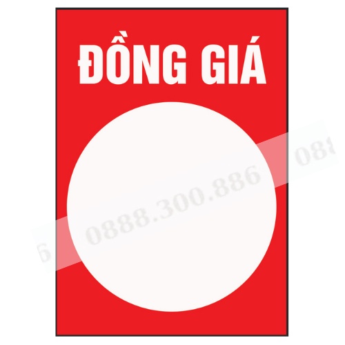 Biển sale, Biển đồng giá khoảng trắng kích thước A4 in 2 mặt, tự điền khoảng giá