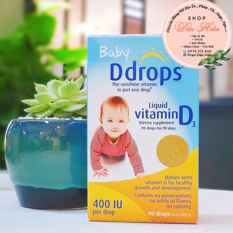 Vitamin Ddrop Cho Trẻ Sơ Sinh 90 Giọt của Usa