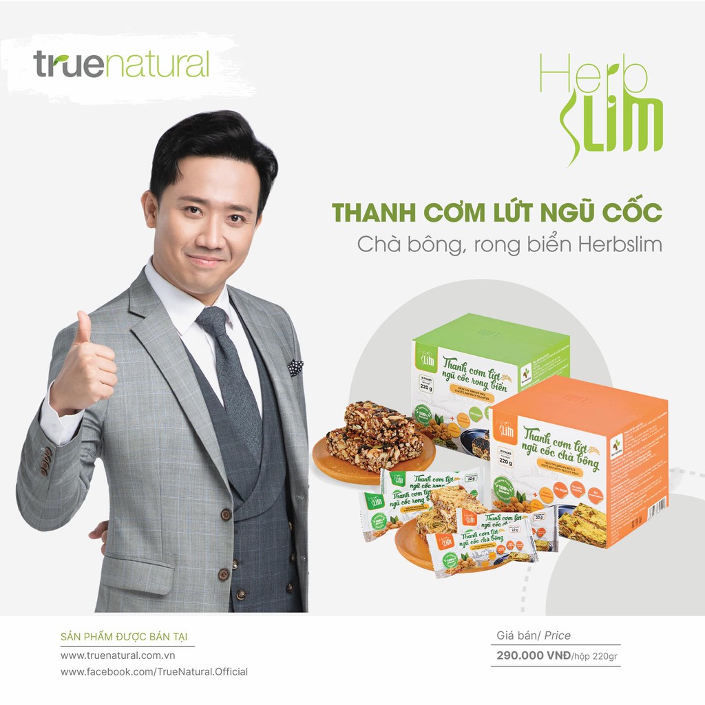Thanh gạo lứt ngũ cốc Herbslim - Chà Bông và Rong Biển - Trấn Thành | BigBuy360 - bigbuy360.vn