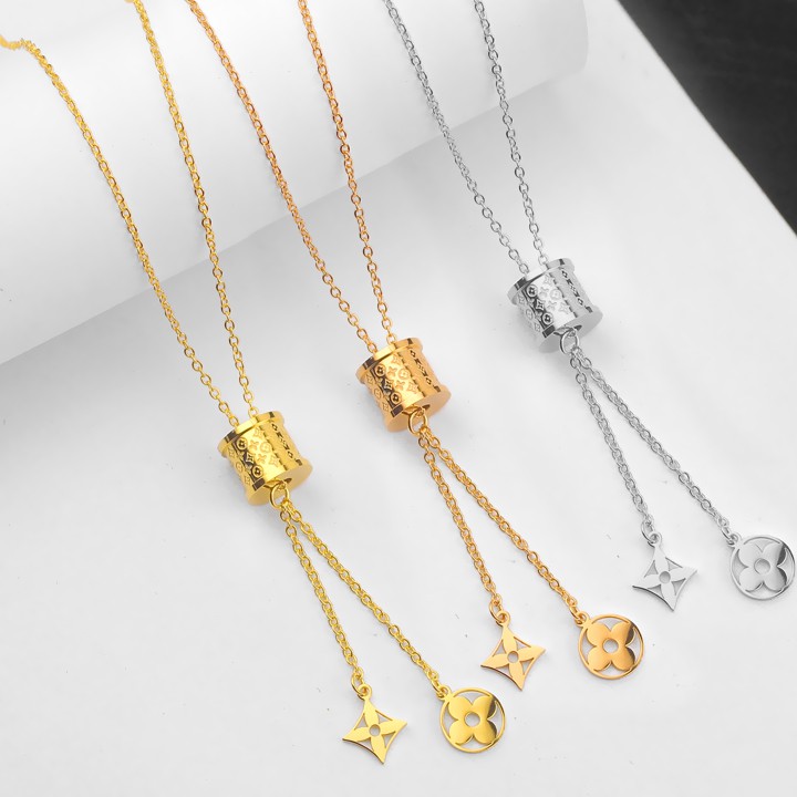 Dây chuyền nữ titan cao cấp rớt L V siêu đẹp, bền màu, chuẩn thời trang