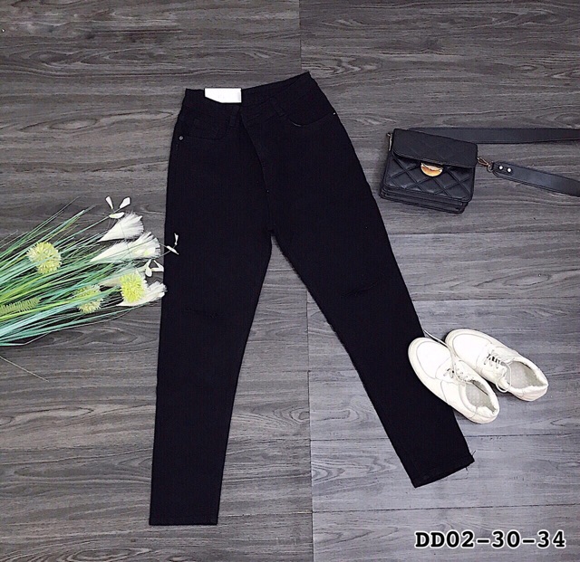 Bigsize Quần jean đen rách DD02(32-36)
