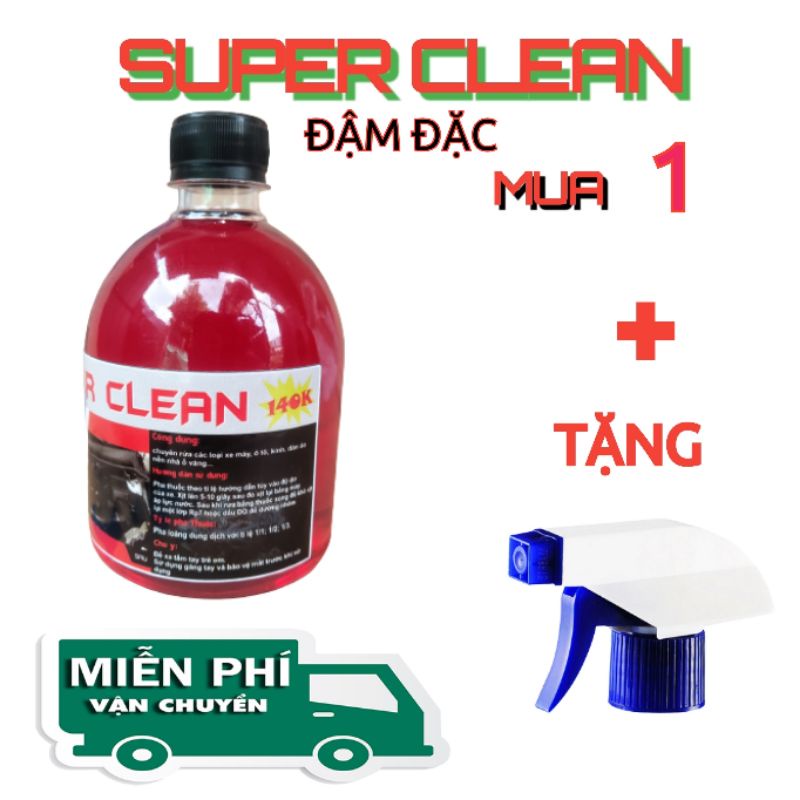 [TẶNG KÈM VÒI XỊT] DUNG DỊCH RỬA ĐẦU BÒ LỐC MÁY XE MÁY SIÊU MẠNH 👍 SUPER CLEAN 👍  RỬA ĐA NĂNG TRÊN MỌI VẬT LIỆU