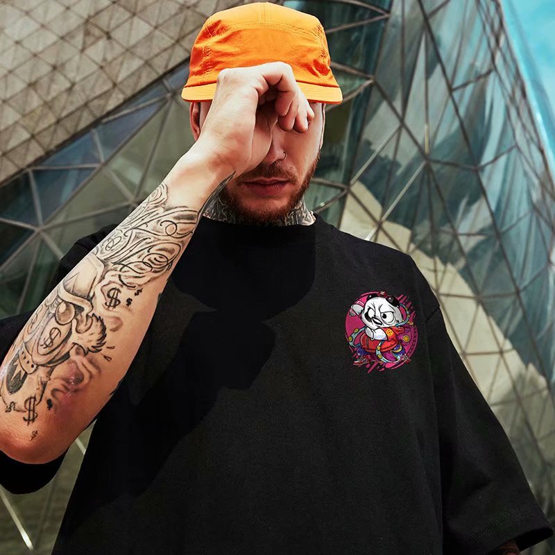 Áo thun tay ngắn họa tiết gấu trúc trẻ trung sành điệu dành cho cặp đôi M-5Xl | BigBuy360 - bigbuy360.vn