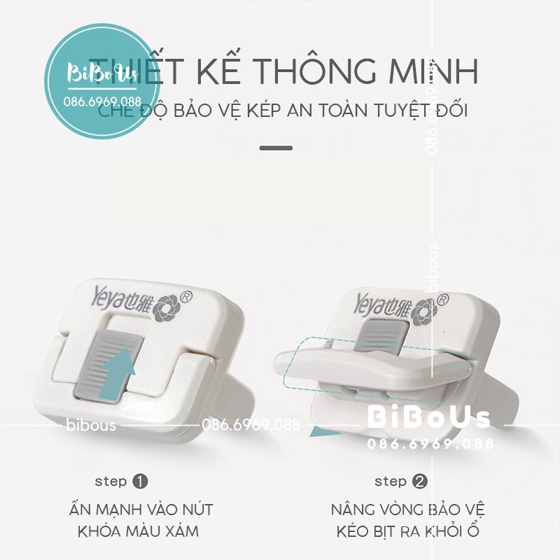 Combo 24 cái Bịt ổ điện có khóa chốt an toàn 2 chạc 3 chạc, miếng che ổ điện có khóa chốt an toàn giá rẻ