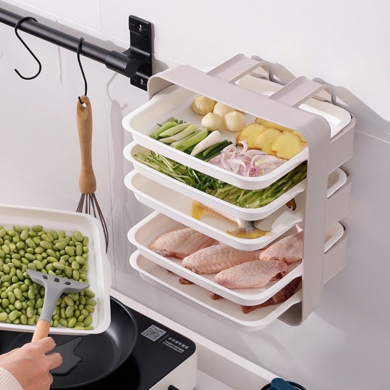 Kệ 6 Dĩa Nhựa Đựng Thức Ăn