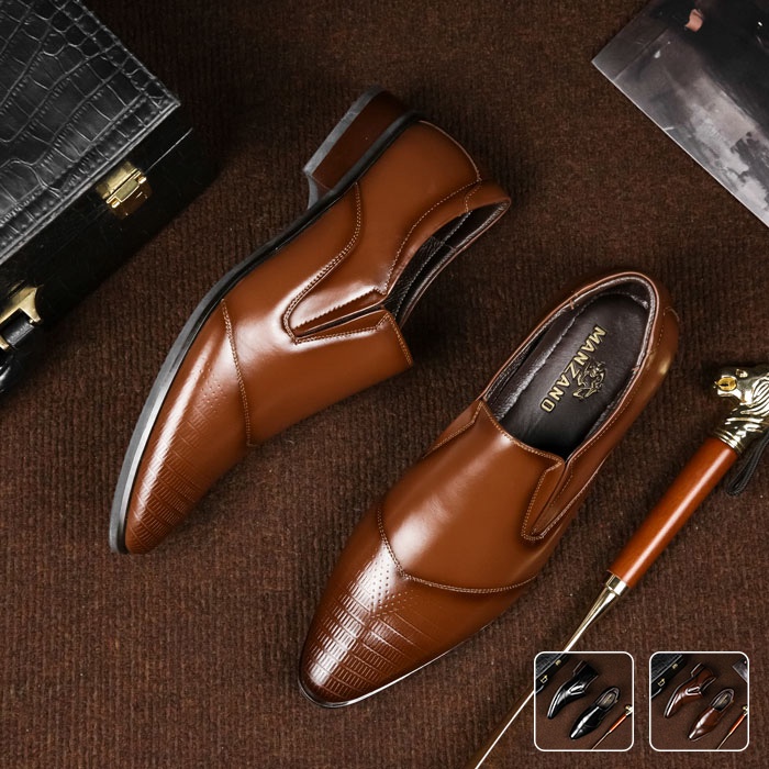 Giày nam đẹp da thật Manzano phong cách mới lạ dành cho quý ông công sở M66604