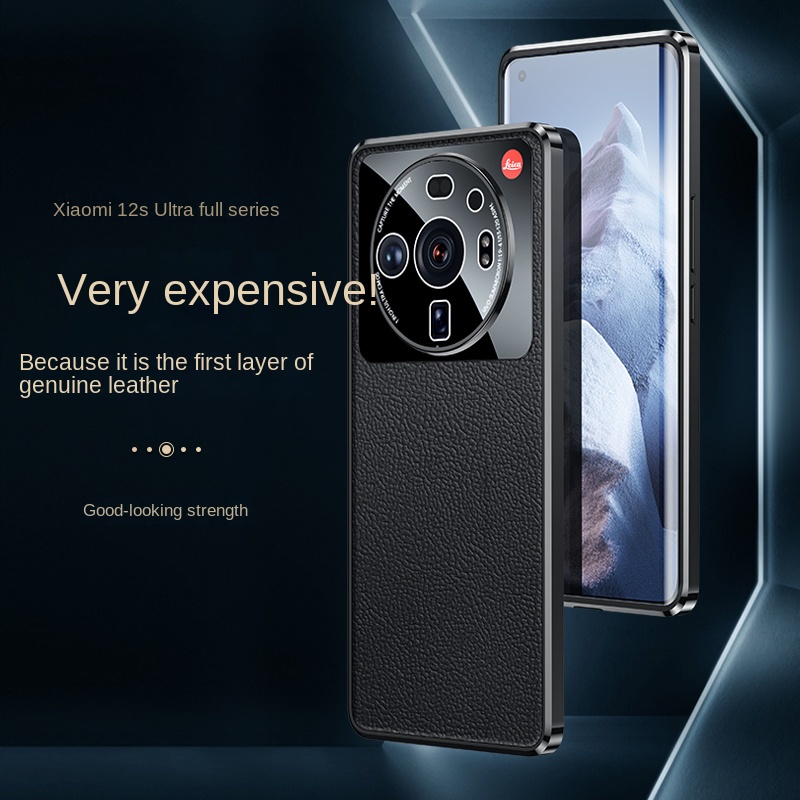 Ốp Điện Thoại Da Thật Mạ Điện Chống Sốc Cho Xiaomi 12S Ultra 12S Pro