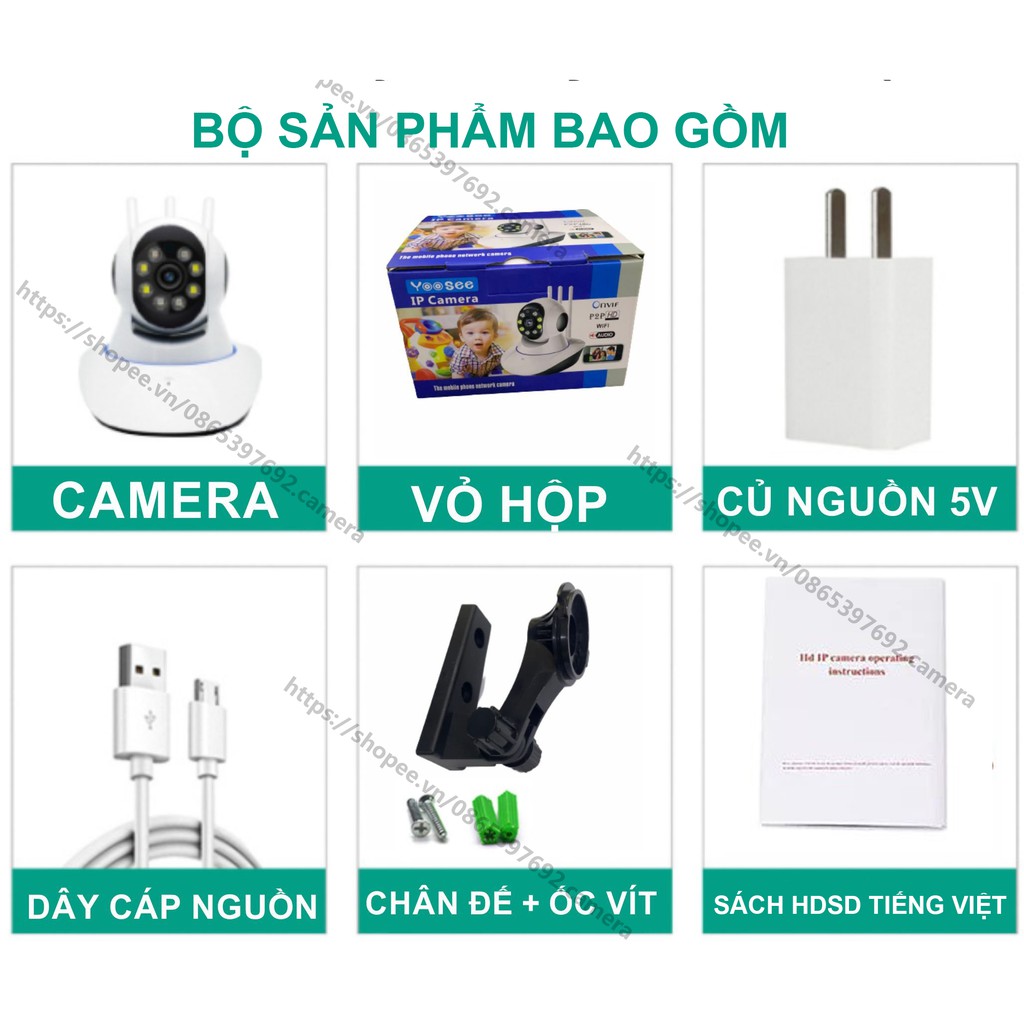 Camera IP WiFi Yoosee 8Led FHD1080p Xem Đêm Có Màu | BigBuy360 - bigbuy360.vn
