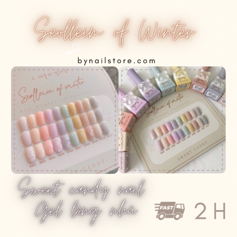 [Candy nail] Bộ sản phẩm sơn gel lông cao cấp Hàn Quốc collection Seolleim of the Winter (10pcs)