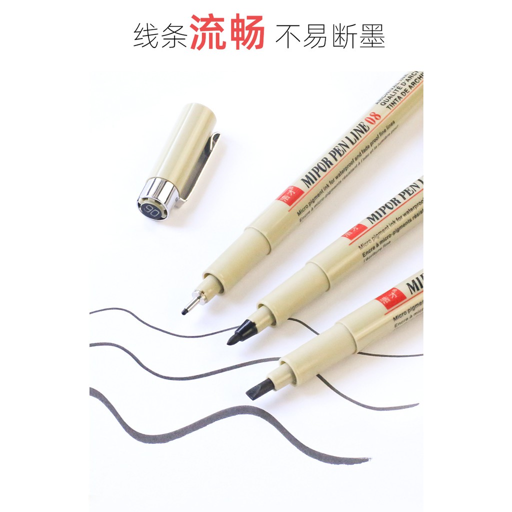 Bút gel bấm khô nhanh Shaoqin 0.5mm Decorme mực đen có thể thay ngòi 11cm bút viết học sinh