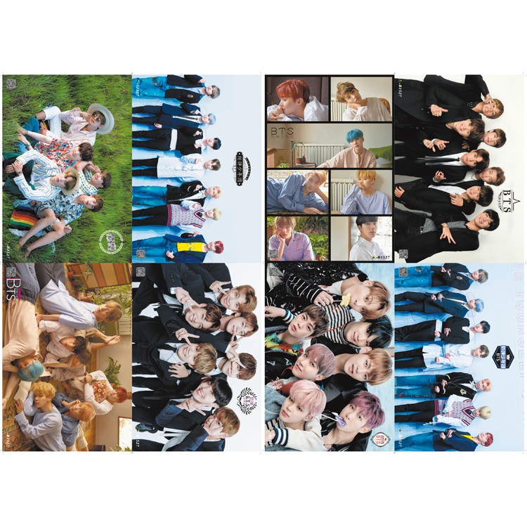 Poster dán tường BTS sticker Bangtan Boys 8 tấm