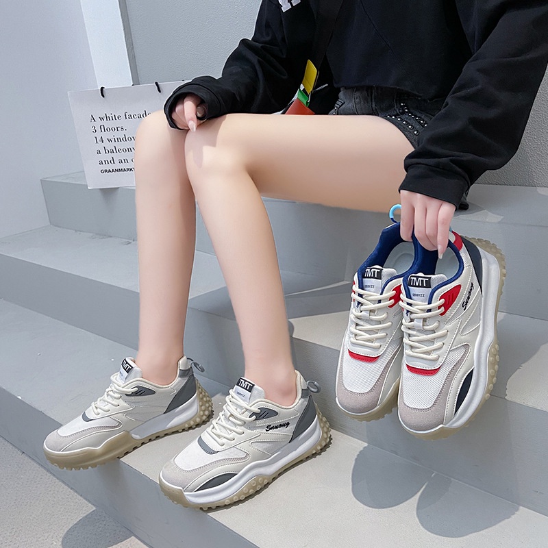 Giày thể thao nữ sneaker trắng đế đinh nhỏ phong cách Hàn Quốc năm 2022 size 36-40 [017]