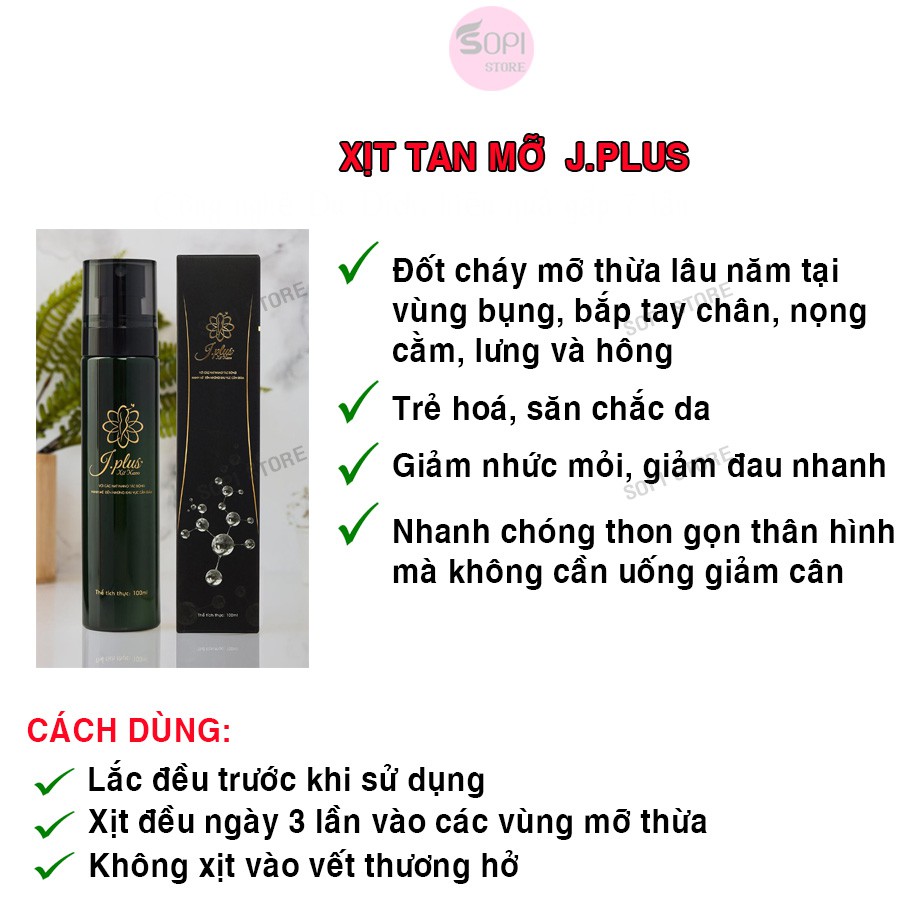 [Mua 3 tặng 1] Xịt nano tan mỡ Jplus Đan Trường 100ml giảm mỡ bụng, bắp tay, đùi, đánh bay mỡ dư thừa, Giảm béo hiệu quả