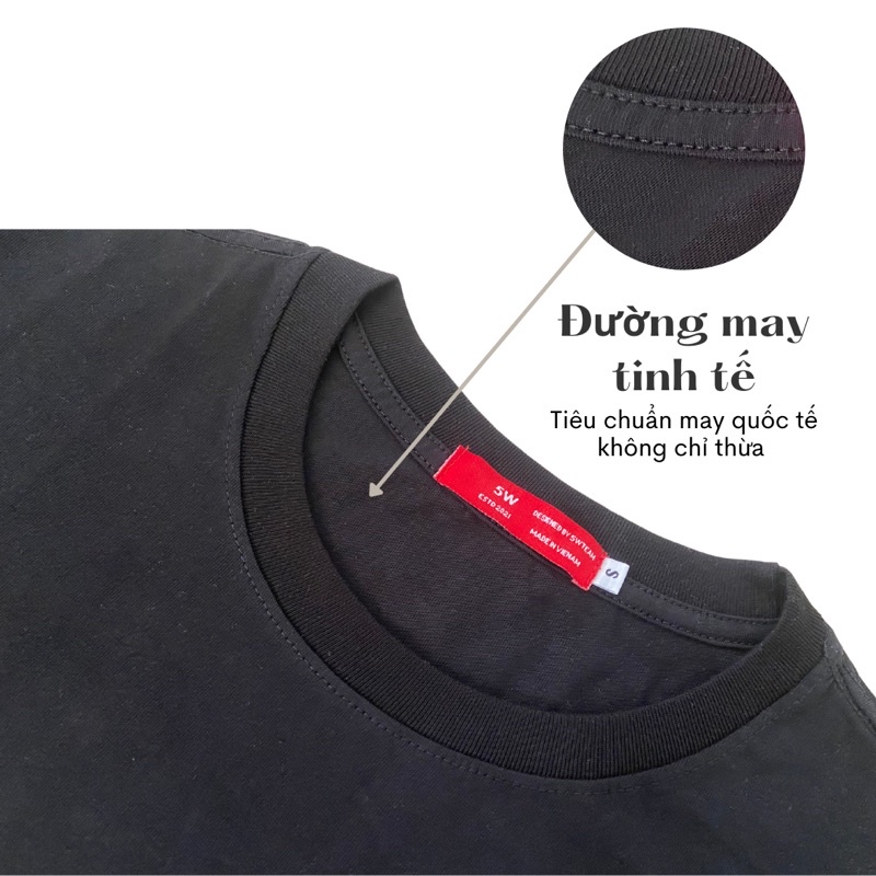 Áo thun unisex bigsize tay lỡ chất liệu cotton form trơn đen trắng nhiều màu dành cho nam nữ basic tee 5W - AT01 | BigBuy360 - bigbuy360.vn