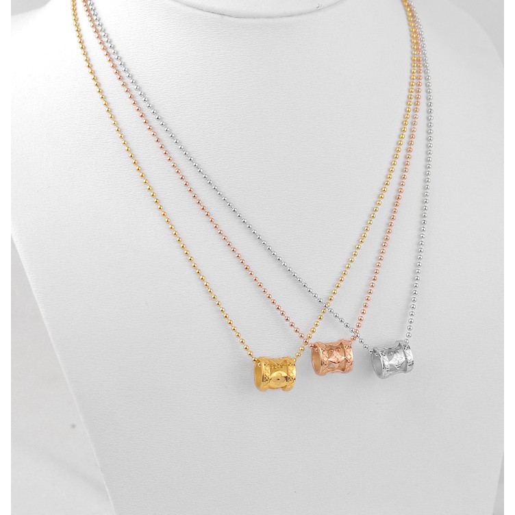 Dây chuyền nữ titan cao cấp hình ống chạm L V siêu đẹp, bền màu, chuẩn thời trang