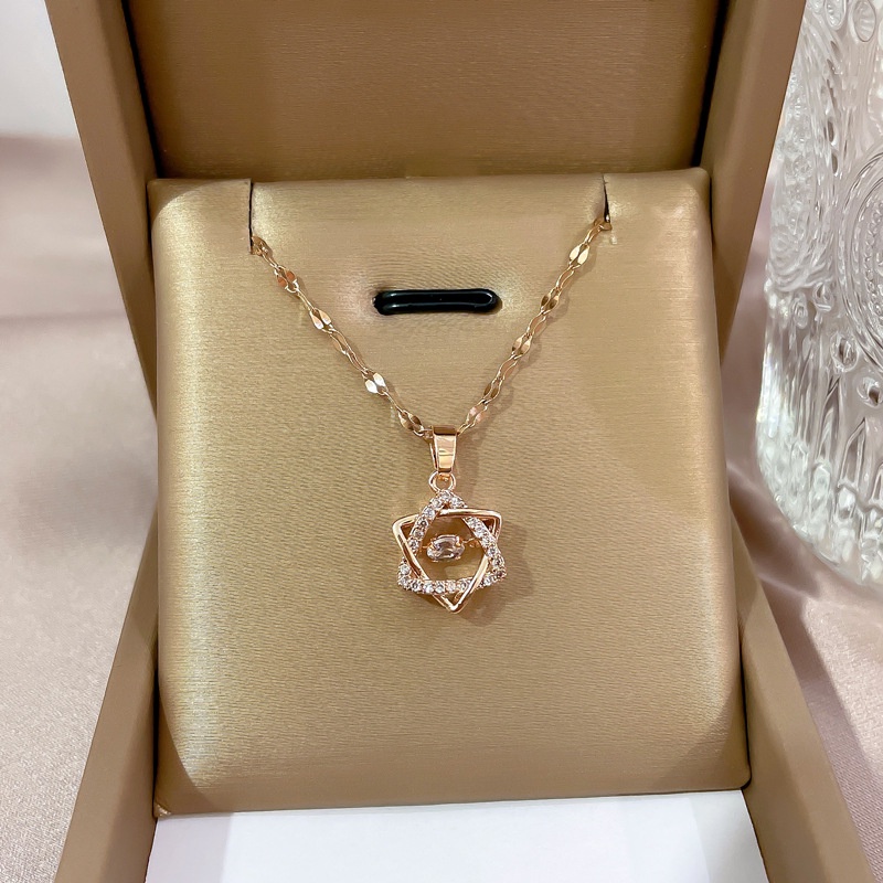 Dây chuyền nữ,vòng cổ dây titan không gỉ ,đính đá nhân tạo, sang trọng và thời trang LOZI (VCNU09)