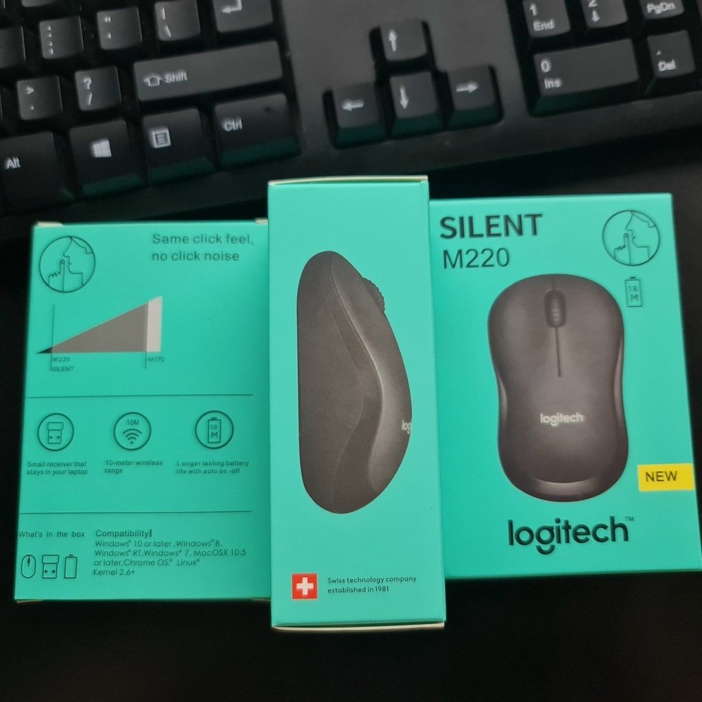 Chuột Không Dây Logitech M220 Không Tiếng Động - Có Công Tắc - Độ Nhạy Cao - Bấm êm - Bảo Hành 12 Tháng