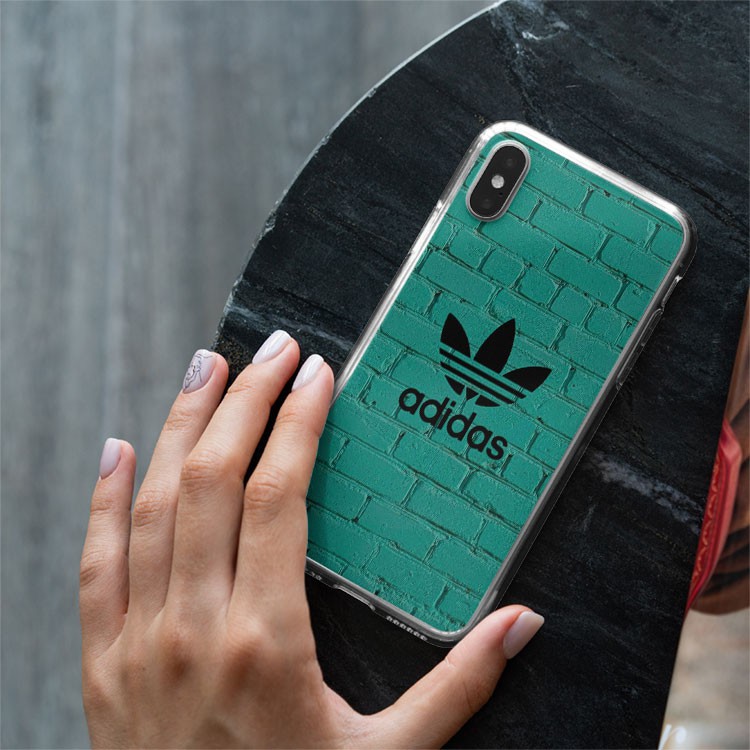 Ốp lưng logo ADIDAS tường gạch  xanh cho Iphone 5 6 7 8 Plus 11 12 Pro Max X Xr ADIPOD00217