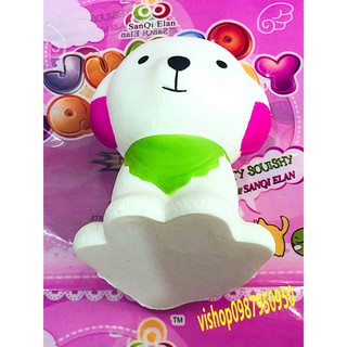 SQUISHY CHÓ CON ĐEO YẾM XANH (thaolinh950)