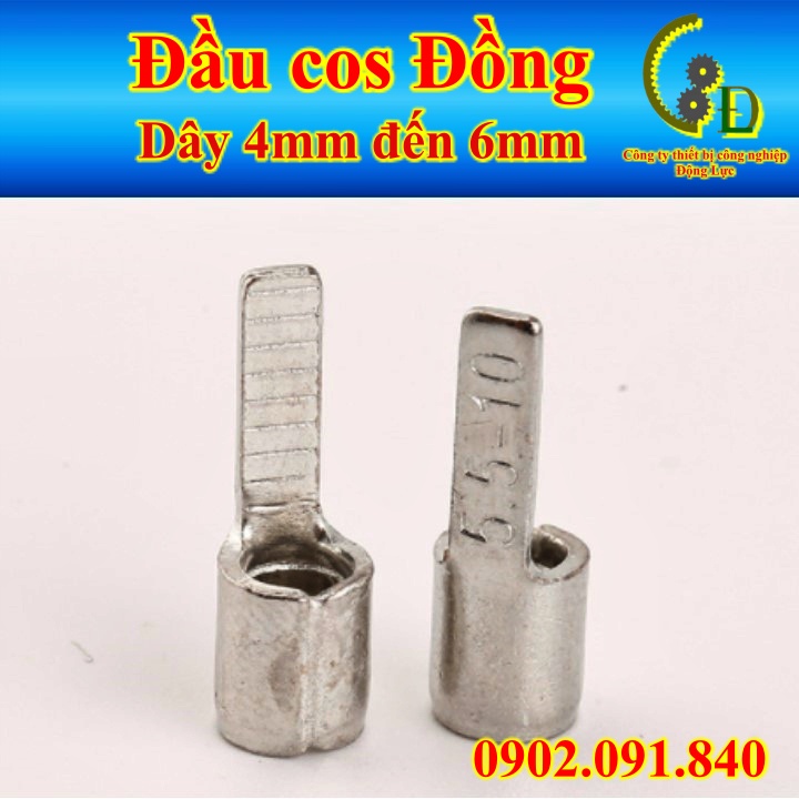 Đầu cos pin dẹp trần DBN 5.5-14 50cái✴️VIP✴️cosse bấm nối dây điện 4 đến 6mm, đầu cốt kim dẹt bằng đồng đấu CB aptomat