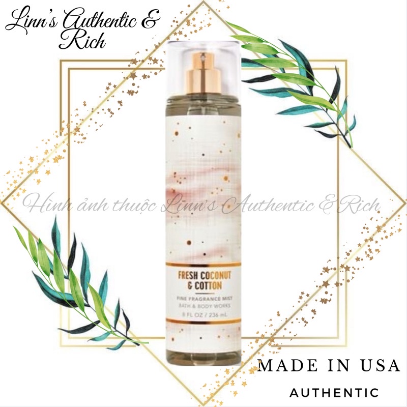 FRESH COCONUT COTTON - Xịt Thơm Body Mist Bath & Body Works