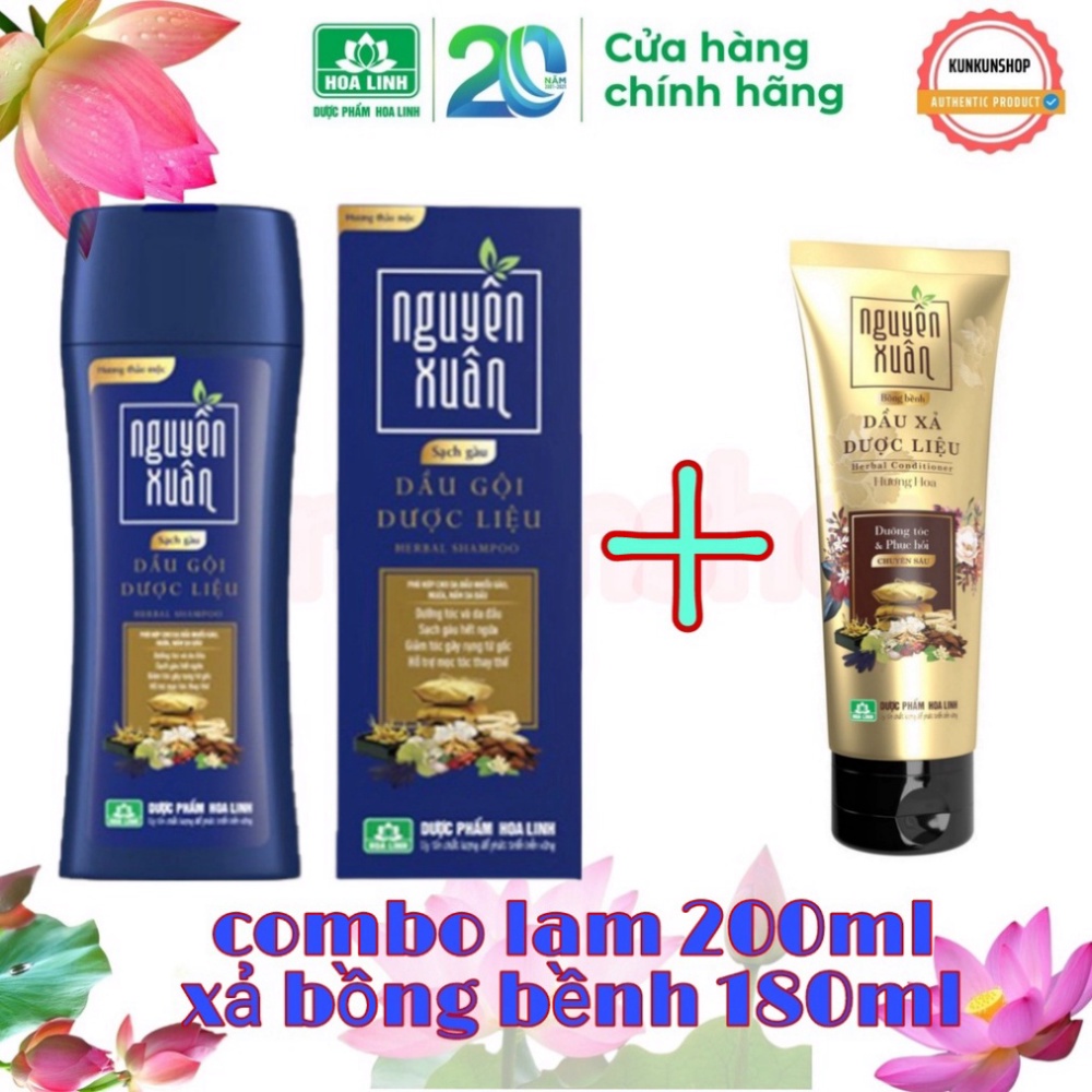 Combo gội Nguyên Xuân 200ml và xả bồng bềnh 180ml cải tiến công dụng vượt trội