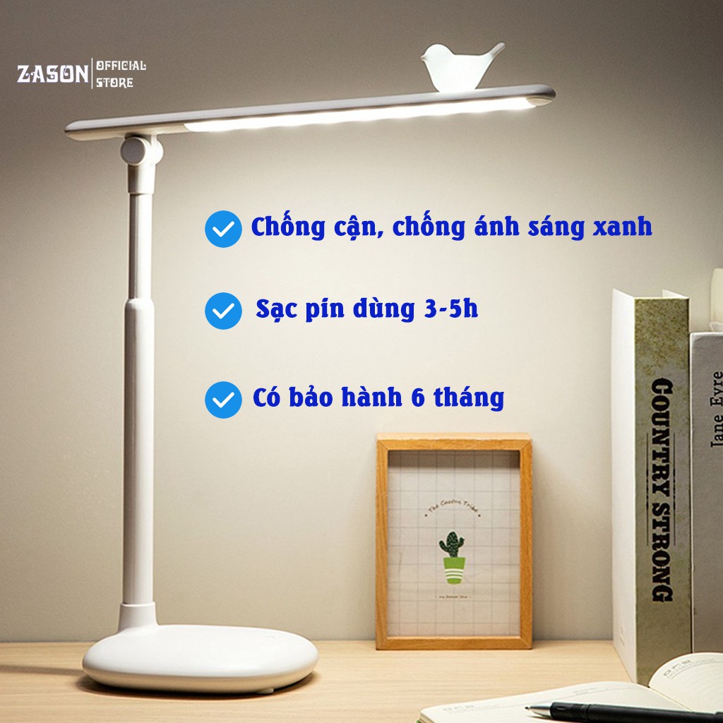 Đèn Học Để Bàn Tích Điện Bóng Đèn LED Chống Cận Hiệu Quả, Đèn Đọc Sách Cho Bé Học Sinh Điều Chỉnh Được Độ Sáng