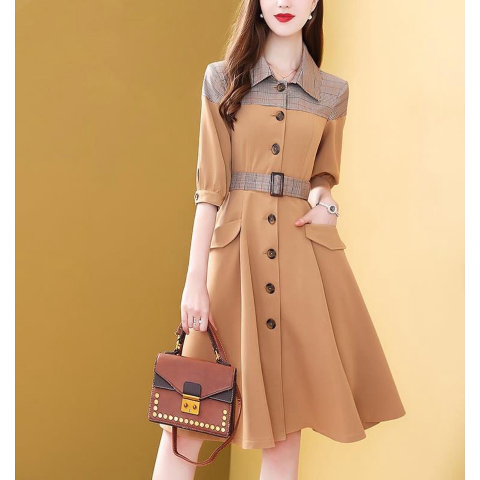 (HCM) ĐẦM SƠ MI KÈM THẮT LƯNG THANH LỊCH SANG CHẢNH THỜI TRANG SIÊU XINH CHO CÁC CHỊ EM KME STORE