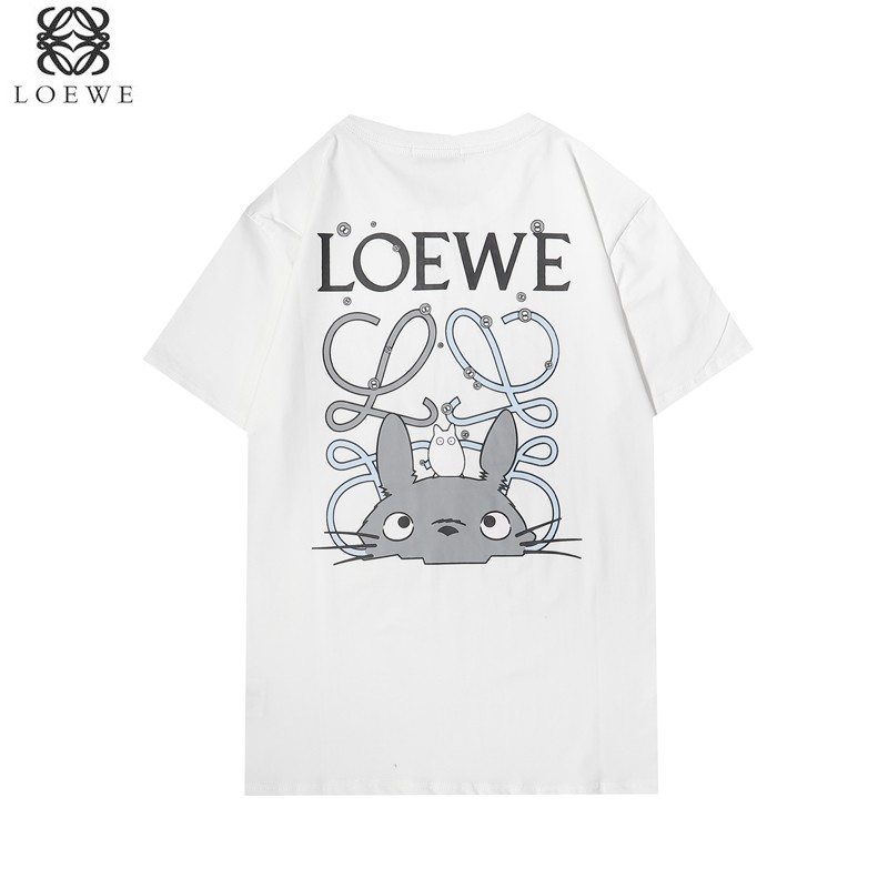 Thương hiệu thời thượng hàng đầu LOE - * - Phim hoạt hình anime My Neighbor Totoro in logo chữ cái áo thun ngắn tay, kiểu dáng giống nhau cho nam và nữ