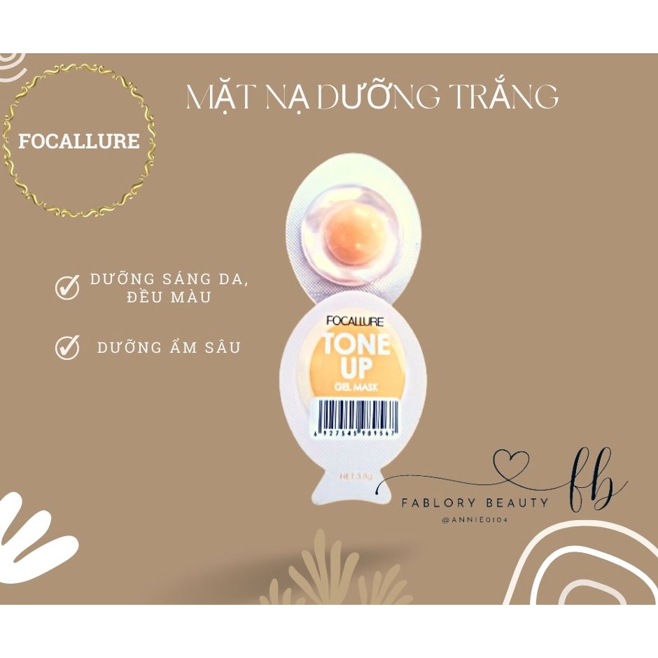 Mặt nạ FOCALLURE 3.8g, mặt nạ nội địa trung dưỡng sáng da, kiềm dầu, dưỡng ẩm sâu, se khít lỗ chân lông và giảm mụn