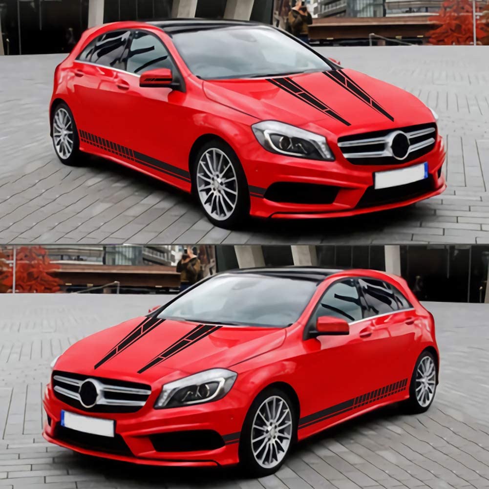 Tem Viền Kẻ Sọc Dán Nắp Capo Xe Ô Tô