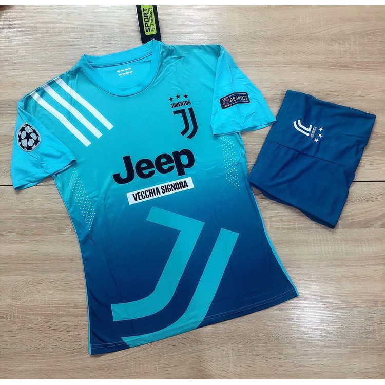 Bộ Quần Áo Bóng Đá  Juventus (Juve) Màu Xanh Mới Về Hè 2021 Cho Fan - Bộ Đồ Đá Banh PP Bởi Be Happy Sport