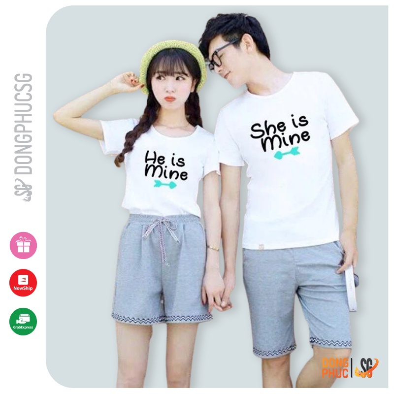 Áo cặp nam nữ dễ thương form unisex thun cotton mềm mịn cổ tròn tay ngắn màu trắng AC201T | SG
