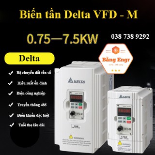 Biến tần Delta VFD-M 1.5kw vào 1 pha 220v ra 3 pha 220v