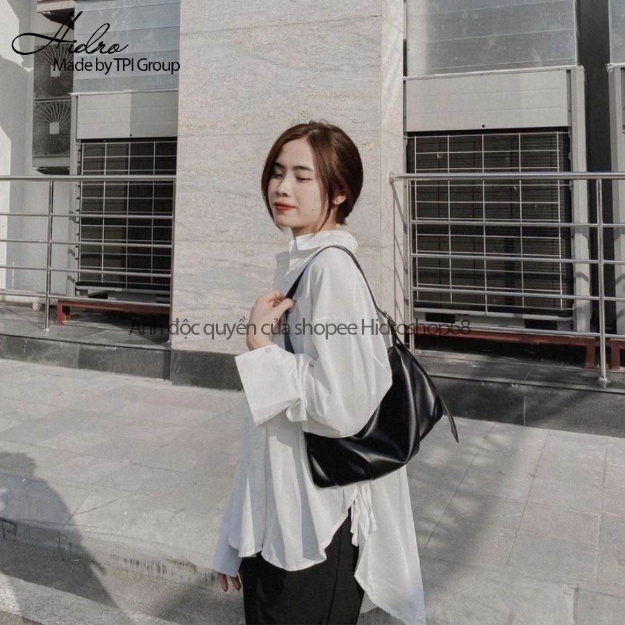 Áo Sơ Mi Cổ Đức Dài Tay Vạt Bầu Thắt Nơ Chất Lụa Trượt Tằm Siêu Mát