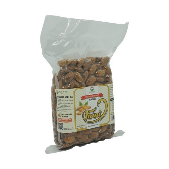 [Hạt Nhập Khẩu] Hạt Hạnh Nhân Rang Sấy Mỹ Nhập Khẩu Cao Cấp Fami Nuts Bịch Chân Không 500g