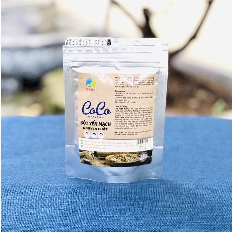 Bột yến mạch tươi đắp mặt dưỡng trắng da, tẩy tế bào chết, se khít lỗ chân lông, giảm nhờn, mờ thâm nám 100gr .