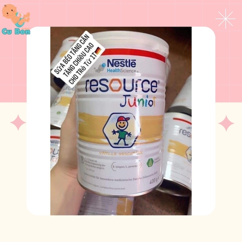 Sữa tăng cân RESOURCE JUNIOR 400G, Đức giúp bé từ tăng đề kháng phù hợp cho bé từ 1 tuổi đến 10 tuổi