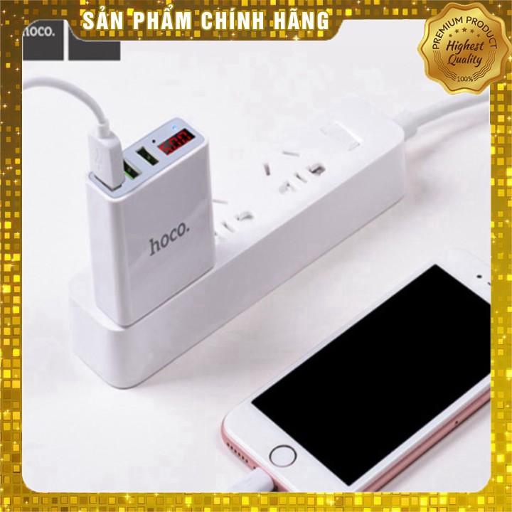 Củ sạc nhanh 3 cổng nhãn hiệu Hoco HC-C15- màu đen AD