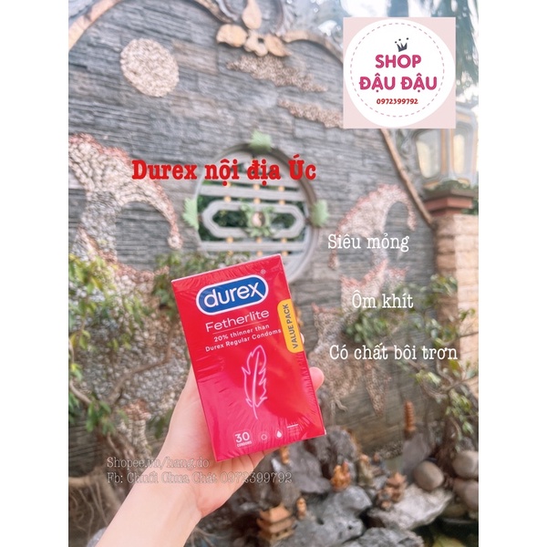 Bao cao su Durex siêu mỏng nội địa Úc hộp 30 cái