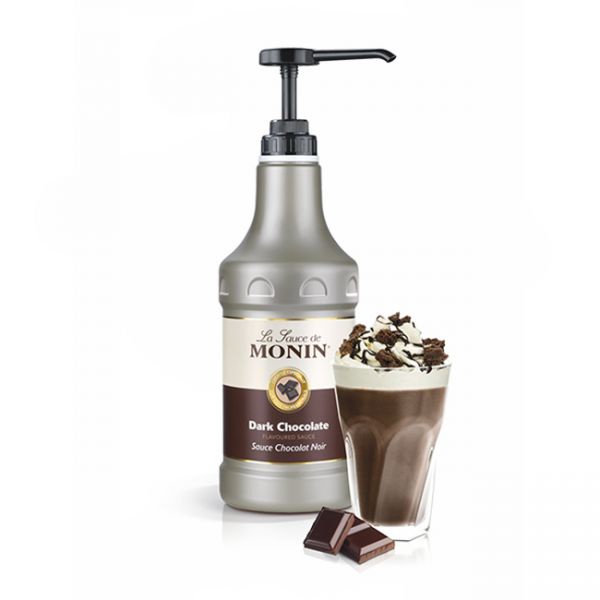 Sốt Monin socola đen (Dark Chocolate) chai 1.89L (TẶNG KÈM PUMP SAUCE MONIN CHÍNH HÃNG)