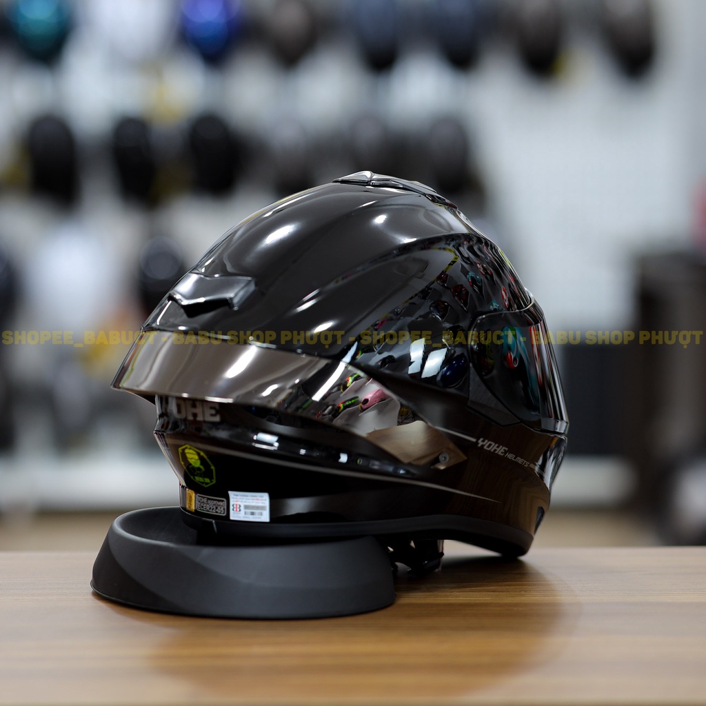 Combo Nón Fullface 2 Kính Yohe 981 Kèm Kính Đen Và Đuôi Gió Pista GPRR