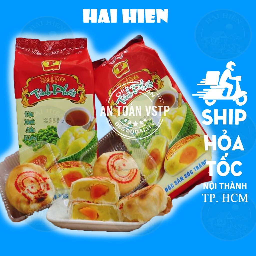 Bánh Pía Đậu Xanh Sầu Riêng Tính Phát Túi Đỏ 350g ( 4 cái/Túi) - Đặc sản Sóc Trăng chất lượng đảm bảo vệ sinh thực phẩm