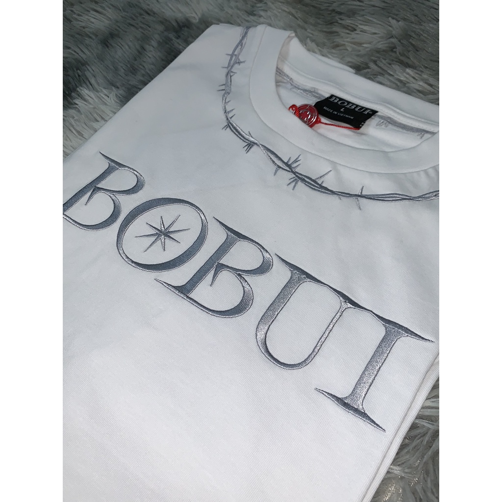 Áo thun BOBUI thêu họa tiết kẽm gai chuẩn REAL full tag túi