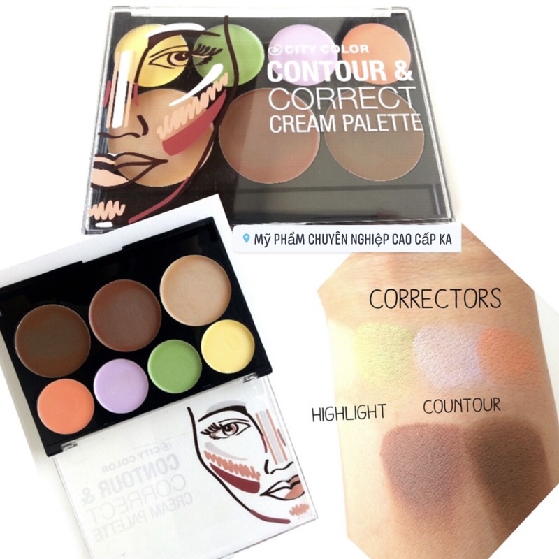 BẢNG TẠO KHỐI VÀ CHE KHUYẾT ĐIỂM CITY COLOR CONTOUR AND CORRECT CREAM PALETTE