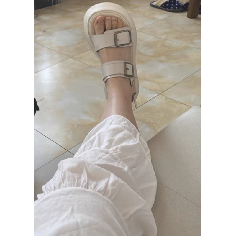 [Mã SKAMA06 giảm 8% tối đa 50K đơn 250K] SANDAL QUAI NGANG SẮT ĐẾ CAO PHONG CÁCH HÀN QUỐC [Order+ảnh thật ]