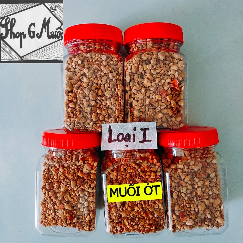 Hũ 100gr muối ớt Tây Ninh loại 1 hột trung chấm trái cây trộn bánh tráng ăn chay được thương hiệu Ngọc Châu