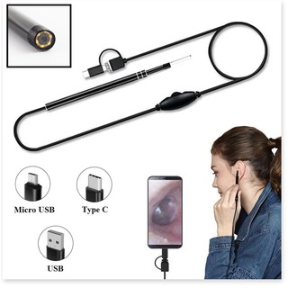 Dụng Cụ Lấy Ráy Tai Cho Bé ✔️Chính Hãng✔️ 3 trong 1 có đèn LED, Nội Soi Tai Mũi Họng, Có Kết Nối Với Điện Thoại, Máy Tín