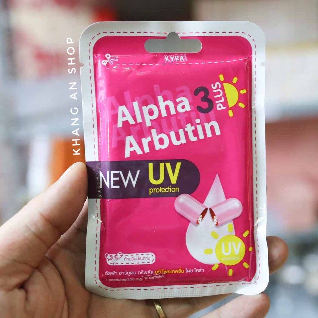 Vỉ 10 viên Kích Dưỡng Trắng và Chống Nắng New UV Alpha Arbutin 3 Plus